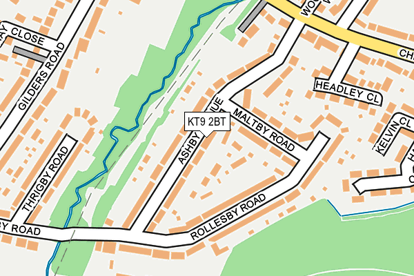 KT9 2BT map - OS OpenMap – Local (Ordnance Survey)