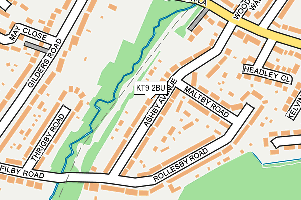 KT9 2BU map - OS OpenMap – Local (Ordnance Survey)