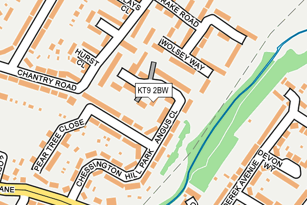 KT9 2BW map - OS OpenMap – Local (Ordnance Survey)