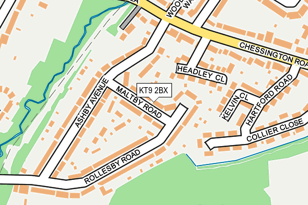 KT9 2BX map - OS OpenMap – Local (Ordnance Survey)