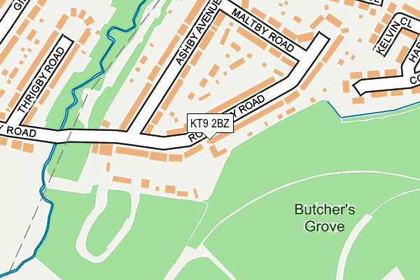 KT9 2BZ map - OS OpenMap – Local (Ordnance Survey)