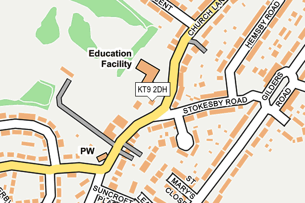 KT9 2DH map - OS OpenMap – Local (Ordnance Survey)