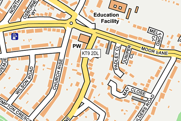 KT9 2DL map - OS OpenMap – Local (Ordnance Survey)