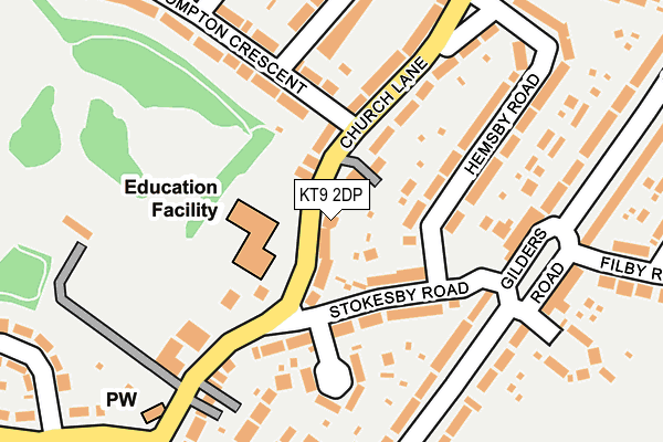 KT9 2DP map - OS OpenMap – Local (Ordnance Survey)