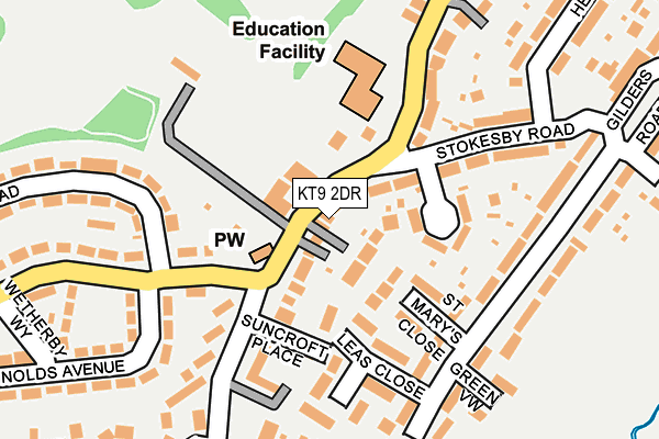 KT9 2DR map - OS OpenMap – Local (Ordnance Survey)