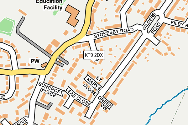 KT9 2DX map - OS OpenMap – Local (Ordnance Survey)