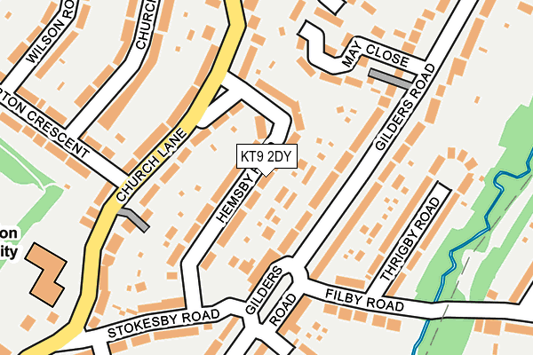 KT9 2DY map - OS OpenMap – Local (Ordnance Survey)