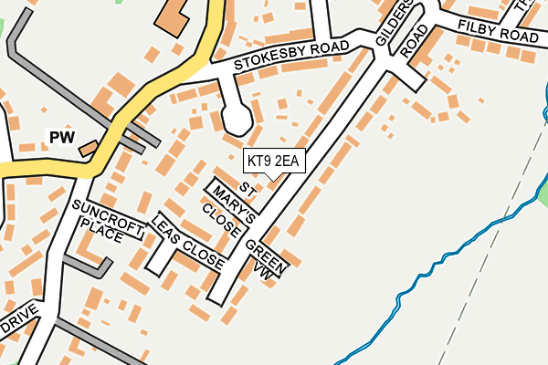 KT9 2EA map - OS OpenMap – Local (Ordnance Survey)