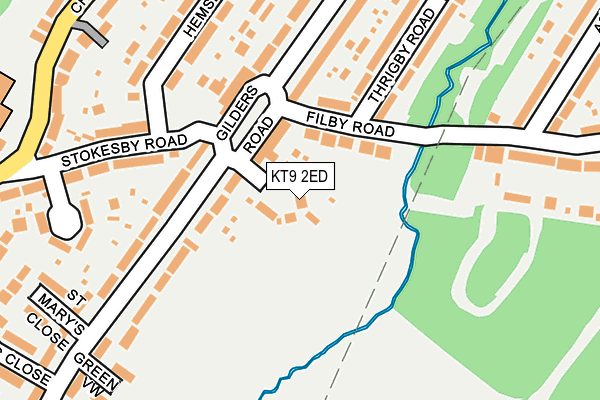 KT9 2ED map - OS OpenMap – Local (Ordnance Survey)
