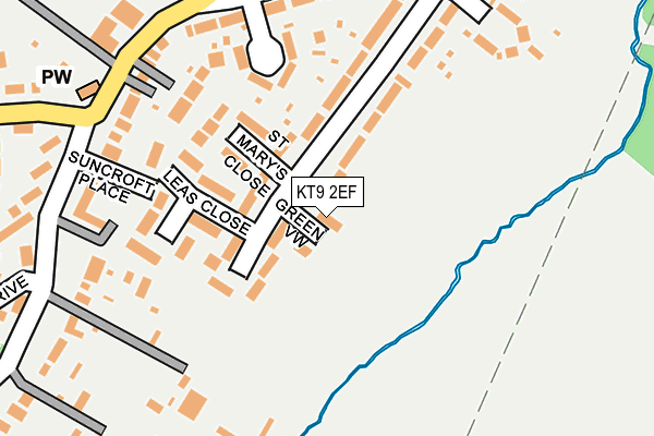 KT9 2EF map - OS OpenMap – Local (Ordnance Survey)