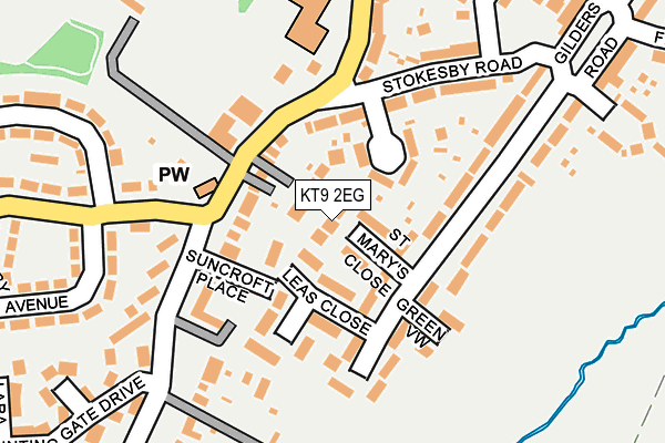 KT9 2EG map - OS OpenMap – Local (Ordnance Survey)