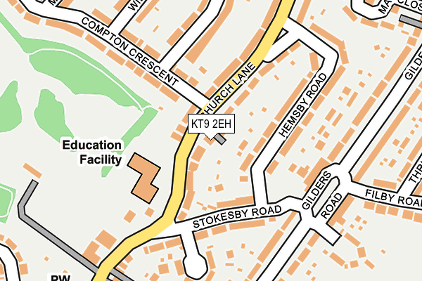 KT9 2EH map - OS OpenMap – Local (Ordnance Survey)