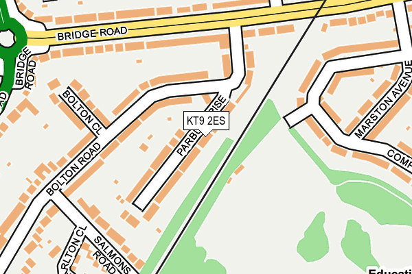 KT9 2ES map - OS OpenMap – Local (Ordnance Survey)