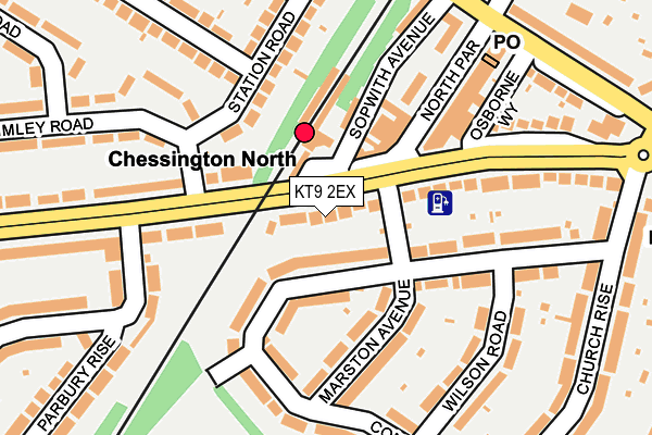 KT9 2EX map - OS OpenMap – Local (Ordnance Survey)