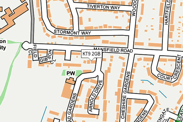 KT9 2GB map - OS OpenMap – Local (Ordnance Survey)