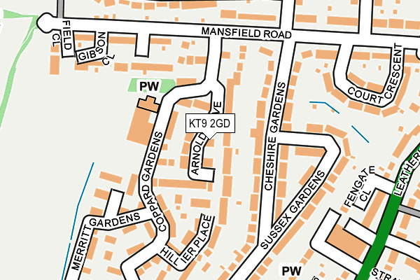 KT9 2GD map - OS OpenMap – Local (Ordnance Survey)