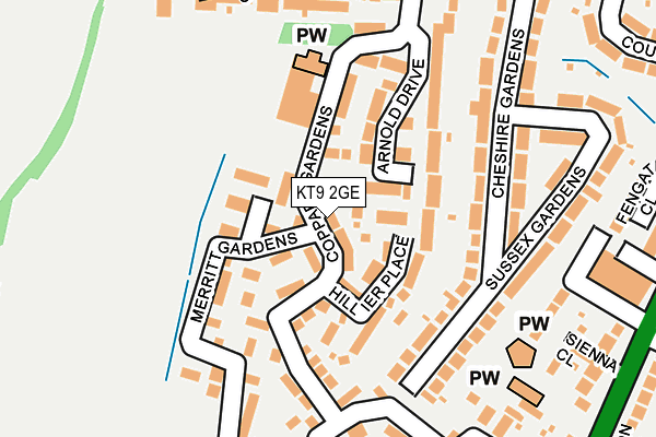 KT9 2GE map - OS OpenMap – Local (Ordnance Survey)
