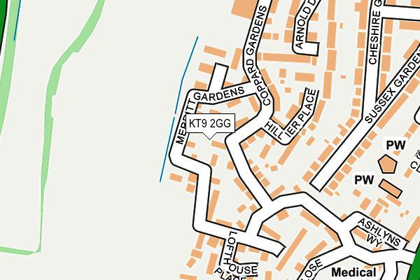 KT9 2GG map - OS OpenMap – Local (Ordnance Survey)