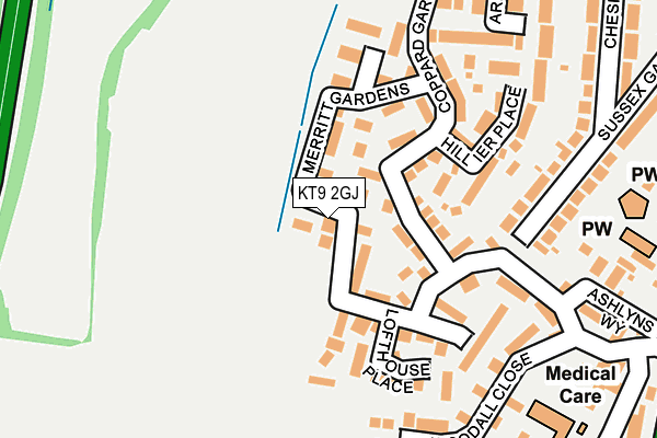 KT9 2GJ map - OS OpenMap – Local (Ordnance Survey)