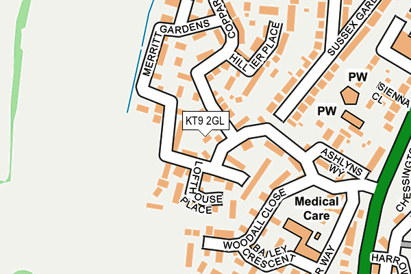 KT9 2GL map - OS OpenMap – Local (Ordnance Survey)