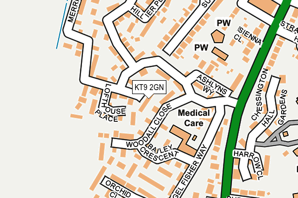 KT9 2GN map - OS OpenMap – Local (Ordnance Survey)