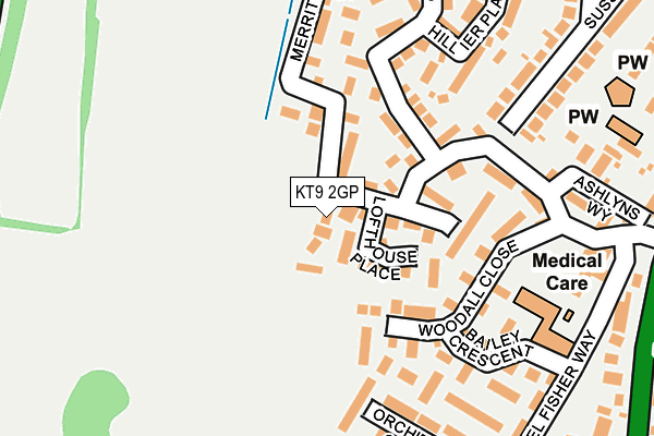 KT9 2GP map - OS OpenMap – Local (Ordnance Survey)
