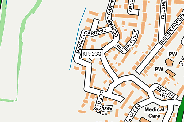KT9 2GQ map - OS OpenMap – Local (Ordnance Survey)