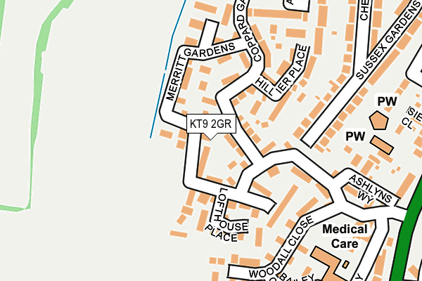 KT9 2GR map - OS OpenMap – Local (Ordnance Survey)
