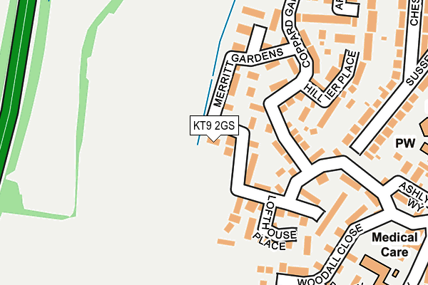 KT9 2GS map - OS OpenMap – Local (Ordnance Survey)