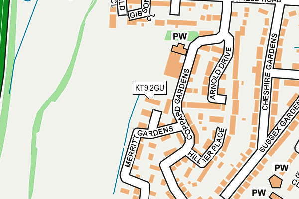 KT9 2GU map - OS OpenMap – Local (Ordnance Survey)