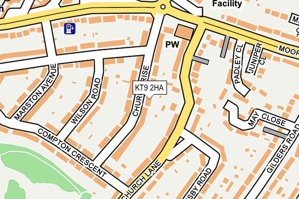 KT9 2HA map - OS OpenMap – Local (Ordnance Survey)