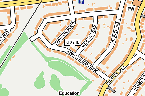 KT9 2HB map - OS OpenMap – Local (Ordnance Survey)