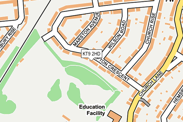 KT9 2HD map - OS OpenMap – Local (Ordnance Survey)