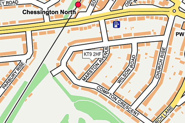 KT9 2HF map - OS OpenMap – Local (Ordnance Survey)