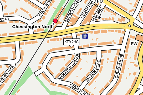 KT9 2HG map - OS OpenMap – Local (Ordnance Survey)