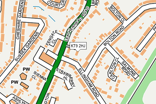 KT9 2HJ map - OS OpenMap – Local (Ordnance Survey)