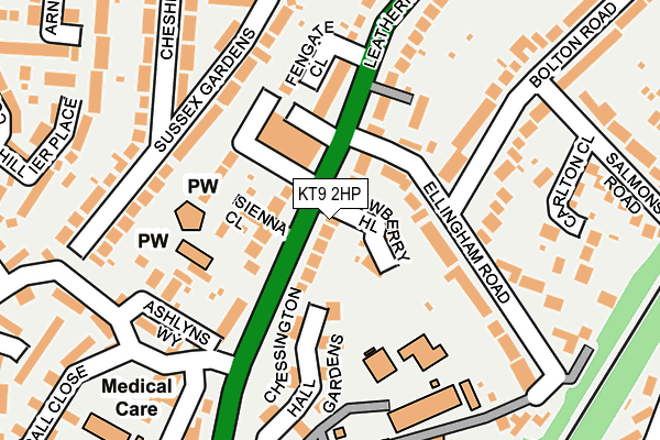 KT9 2HP map - OS OpenMap – Local (Ordnance Survey)