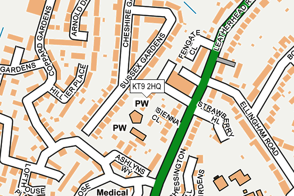 KT9 2HQ map - OS OpenMap – Local (Ordnance Survey)
