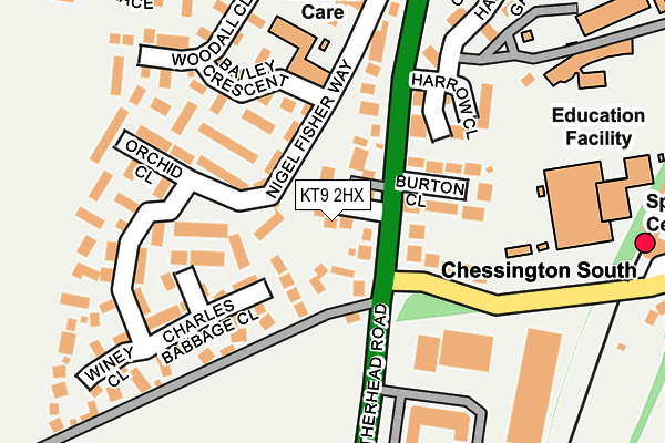 KT9 2HX map - OS OpenMap – Local (Ordnance Survey)