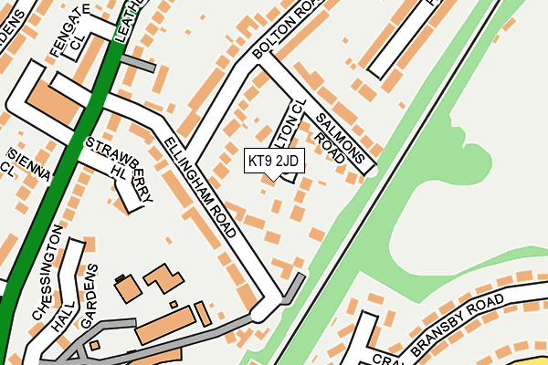 KT9 2JD map - OS OpenMap – Local (Ordnance Survey)