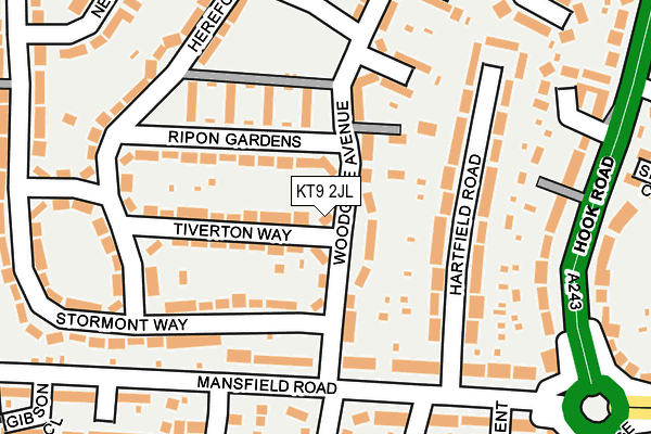 KT9 2JL map - OS OpenMap – Local (Ordnance Survey)