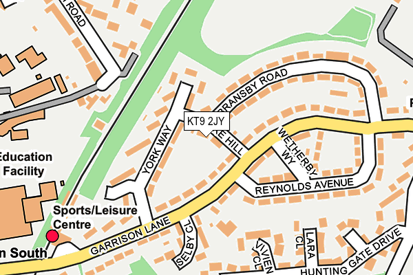 KT9 2JY map - OS OpenMap – Local (Ordnance Survey)