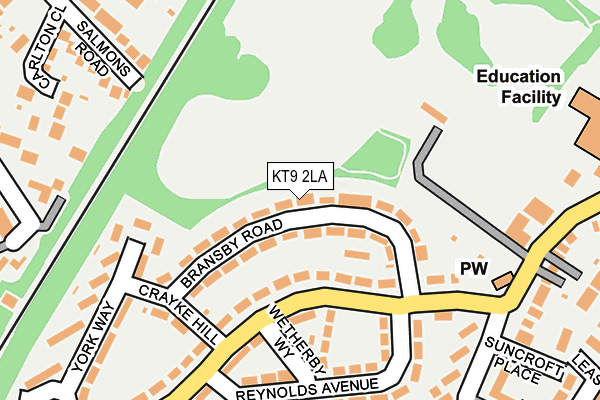 KT9 2LA map - OS OpenMap – Local (Ordnance Survey)