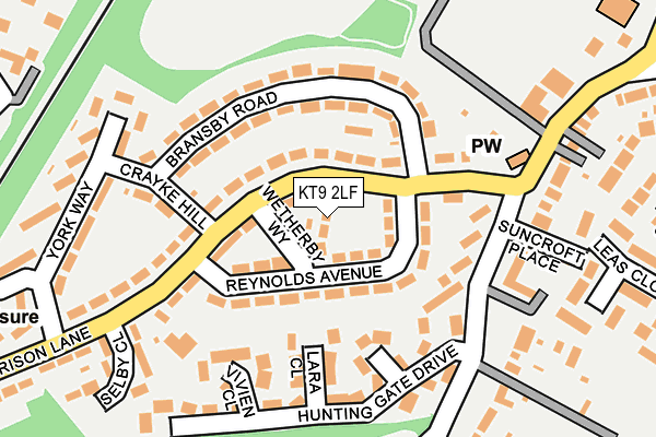 KT9 2LF map - OS OpenMap – Local (Ordnance Survey)