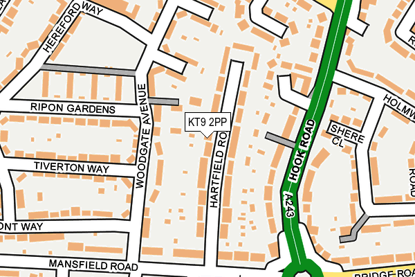 KT9 2PP map - OS OpenMap – Local (Ordnance Survey)