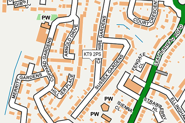KT9 2PS map - OS OpenMap – Local (Ordnance Survey)