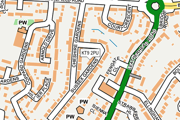 KT9 2PU map - OS OpenMap – Local (Ordnance Survey)