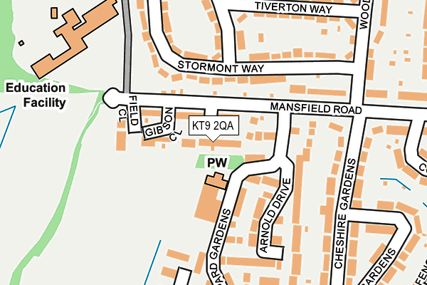 KT9 2QA map - OS OpenMap – Local (Ordnance Survey)