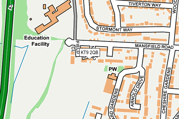 KT9 2QB map - OS OpenMap – Local (Ordnance Survey)