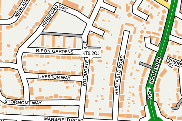 KT9 2QJ map - OS OpenMap – Local (Ordnance Survey)